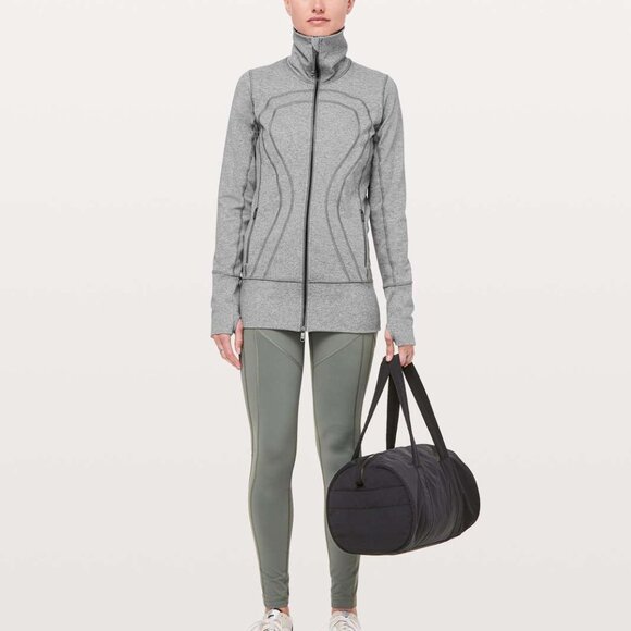 Lululemon In Stride Jacket Heathered Slate Sz 8 Thumb Holes Running - Picture 1 of 7
